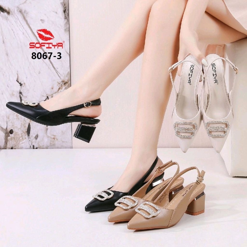 8067-3 sepatu heels import tali belakang wanita sofiya original