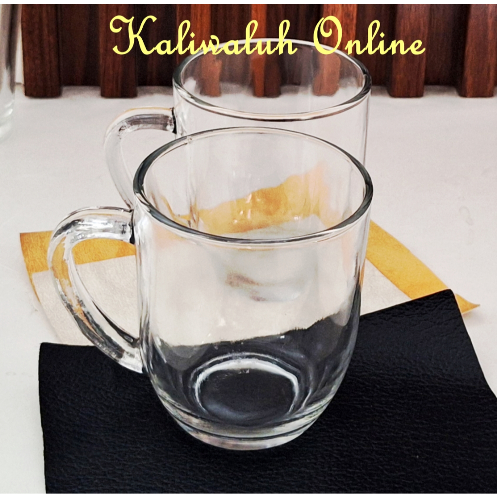 Gelas kopi kaca Bening Gagang Pendek isi 6 Pcs Luxury Glass