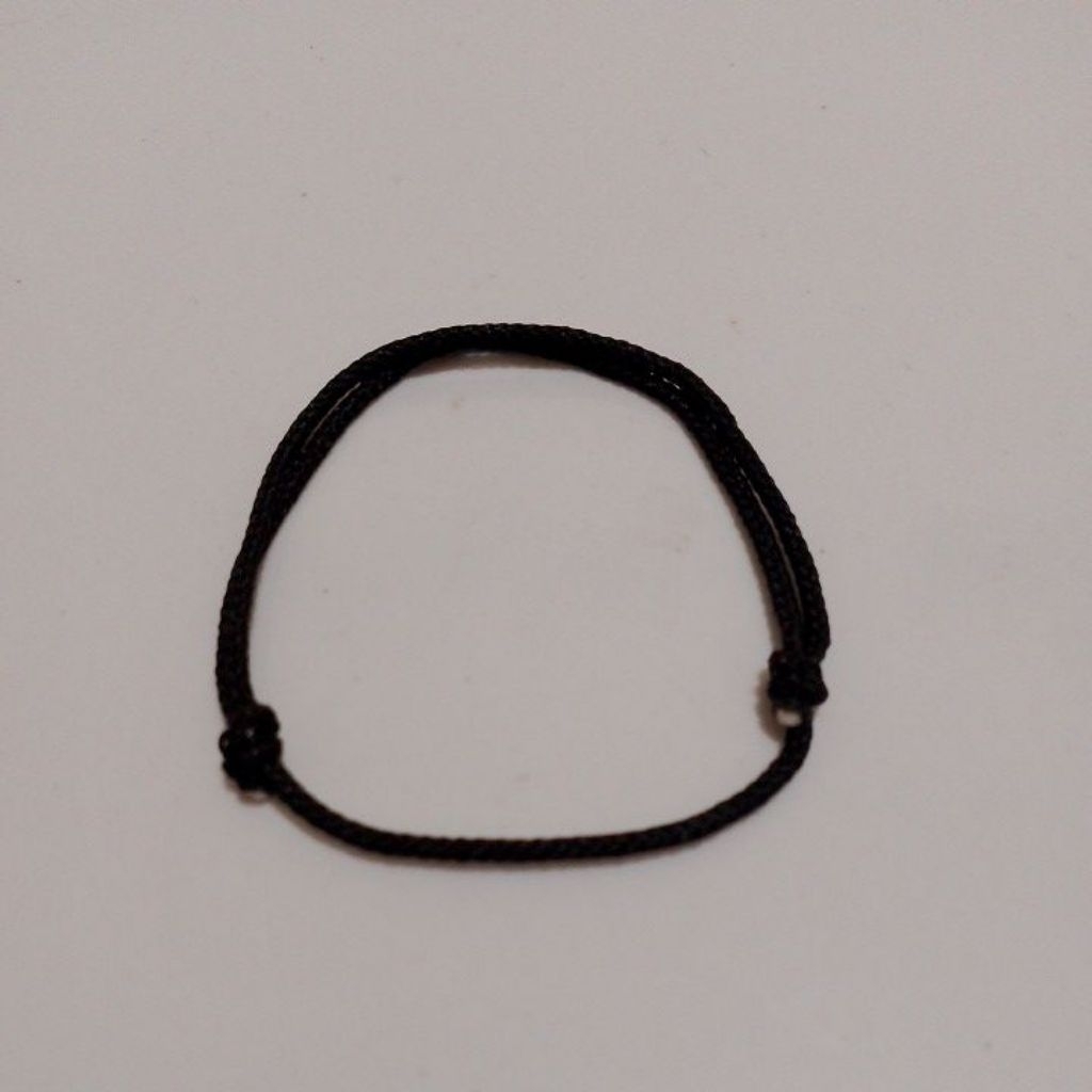 gelang tangan dewasa polos tali prusik hitam 2mm