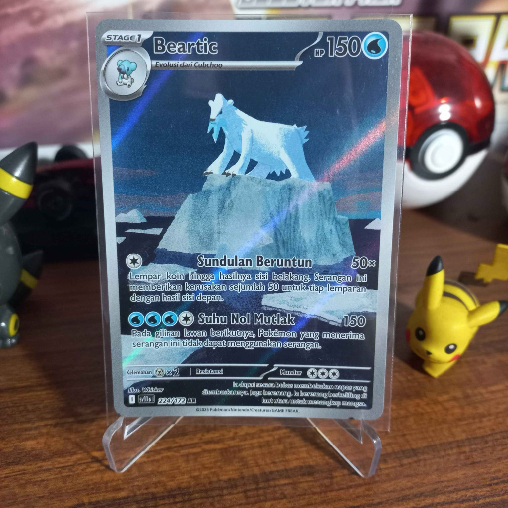 Beartic AR SV11s 224/172 - (Whitening di belakang kartu) Kartu Pokemon TCG Indonesia Hitam Putih Ori
