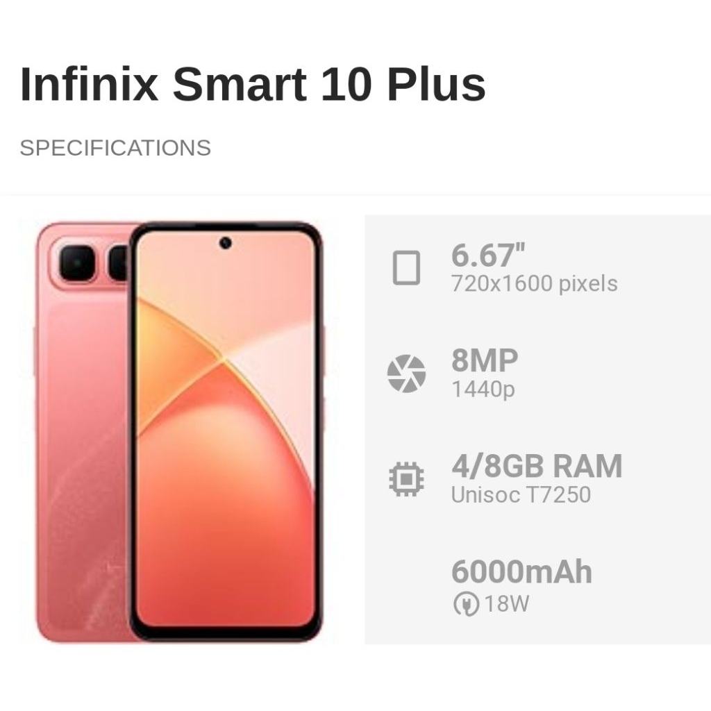 INFINIX SMART 10 PLUS RAM 8/128 Garansi resmi infinix indonesia