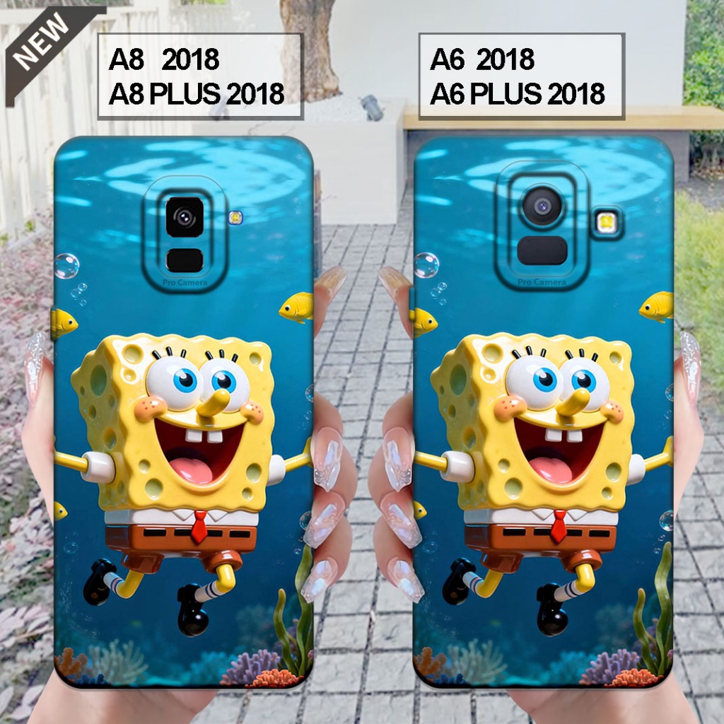 Case Samsung  A6 2018 | A6 PLUS 2018 - Samsung A8 2018 | A8 PLUS 2018 _Silikon casing hitam bening