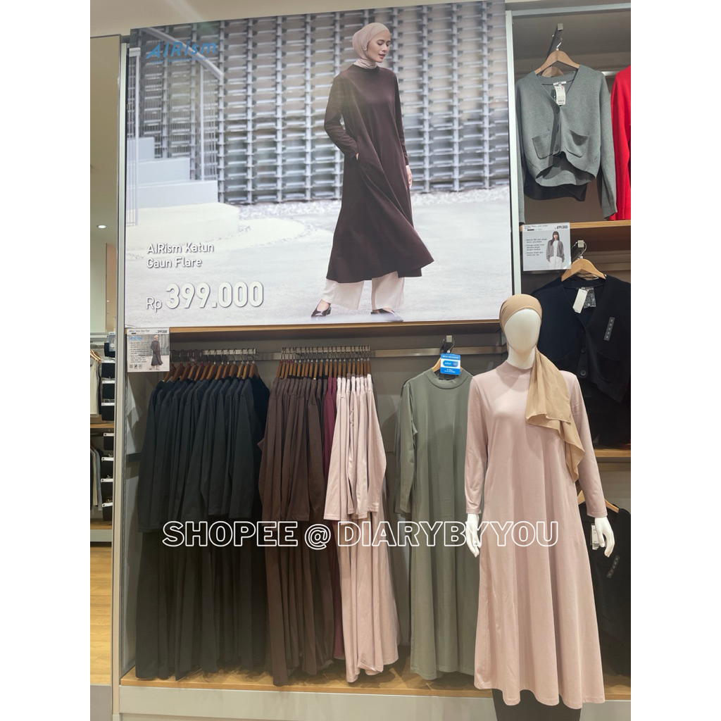 AIRism Katun Gaun Flare UNIQLO JASTIP