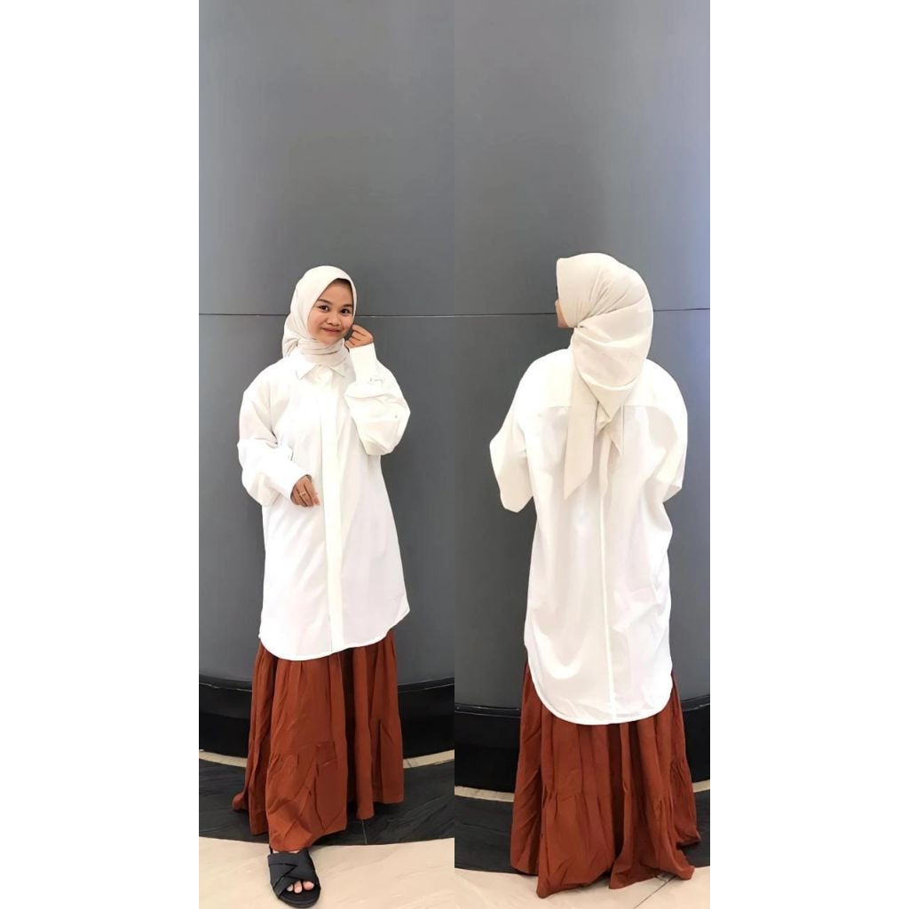 kemeja-tunik wanita berbahan katun toyobo,