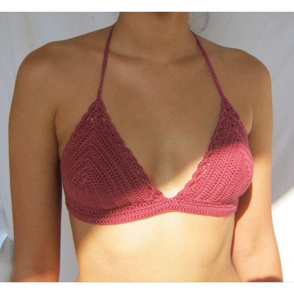 Bikini Crochet Top Rajut Wanita – Handmade Bisa Custom
