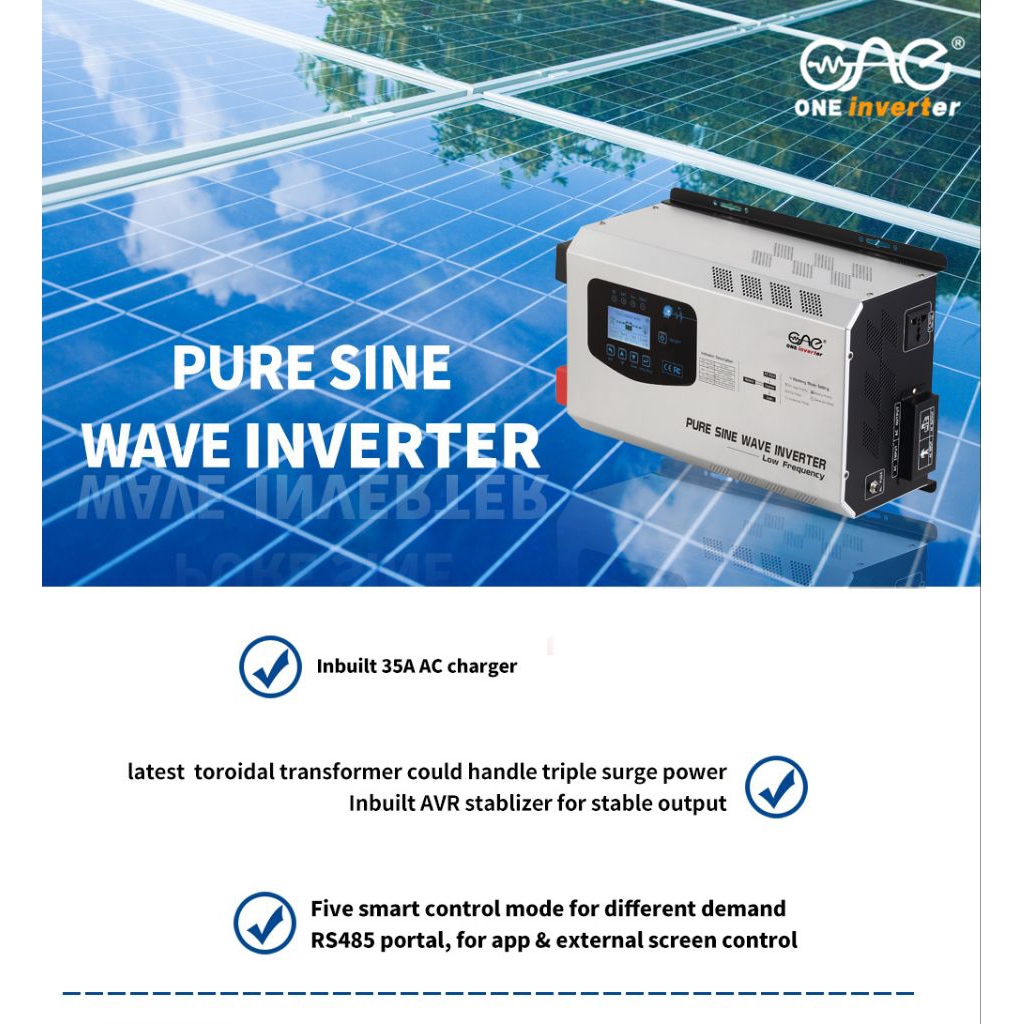 Foshan FT-152 inverter Off Grid DC24V 1500Watt Hybrid Gelombang Sinus Murni Frekuensi Rendah