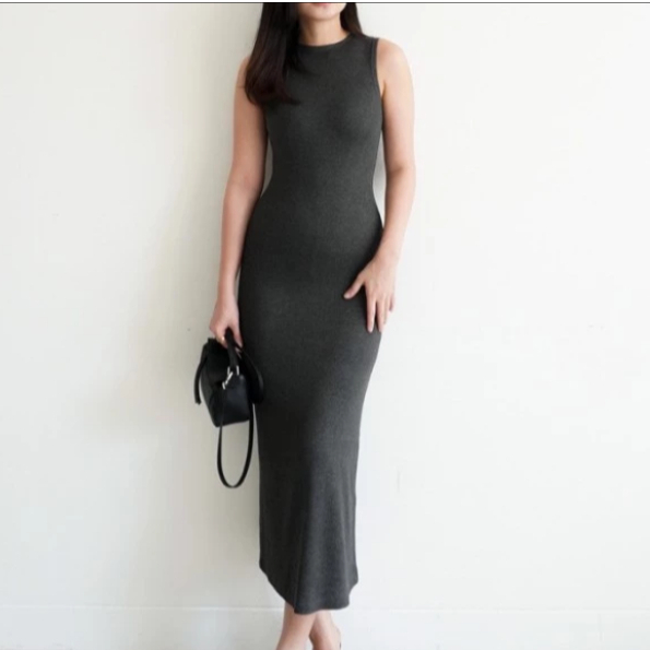 Dress Wanita Bodycon Kaos Premium Minimalis Sexy Korean 7 Warna M-XXL