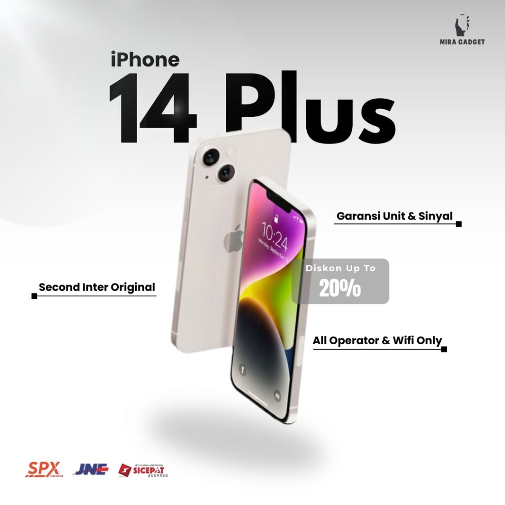 iPhone 14Plus 128GB 256GB 512GB Second BEKAS ORIGINAL 100% MULUS NORMAL FULLSET