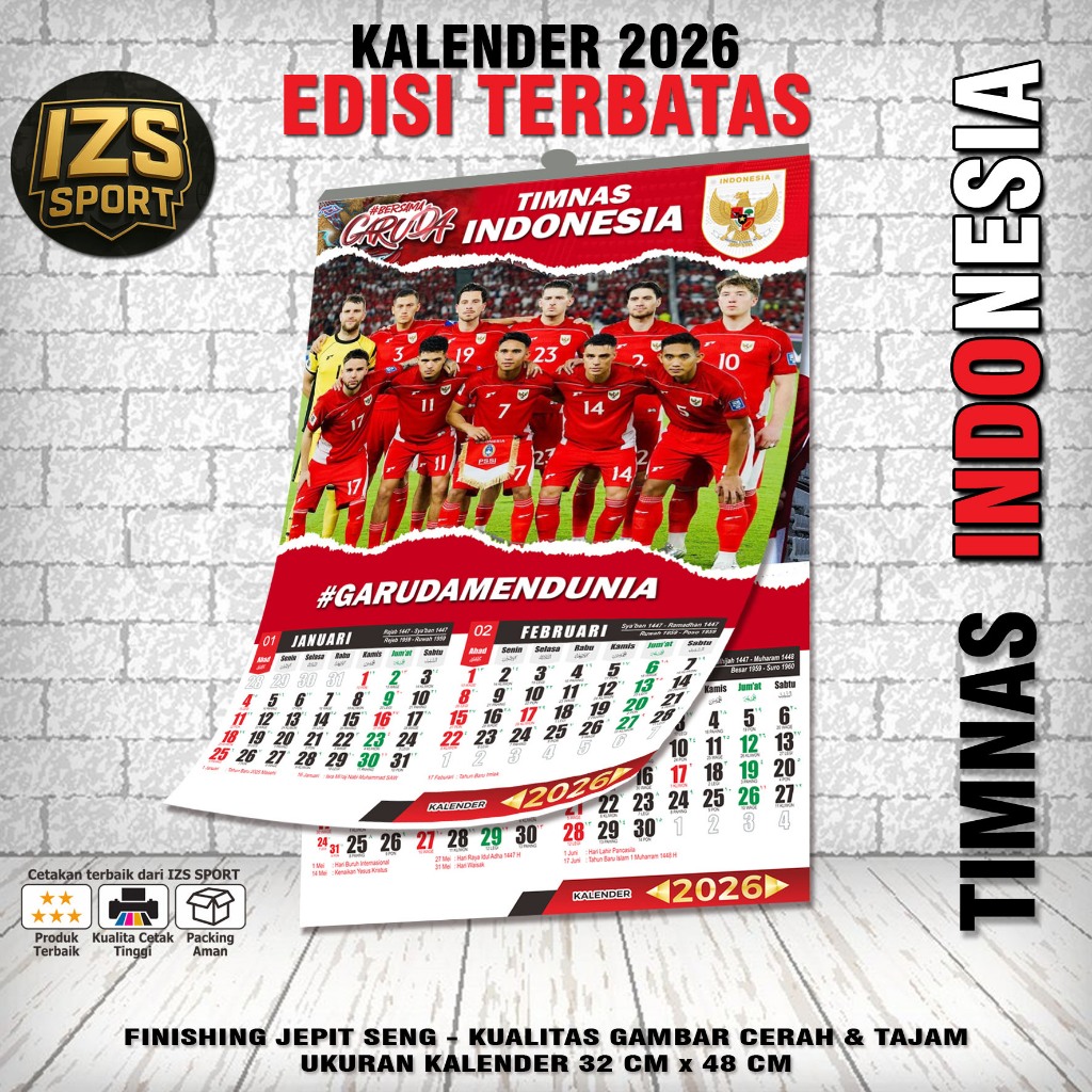 COD KALENDER TIMNAS INDONESIA 2026 TERLARIS