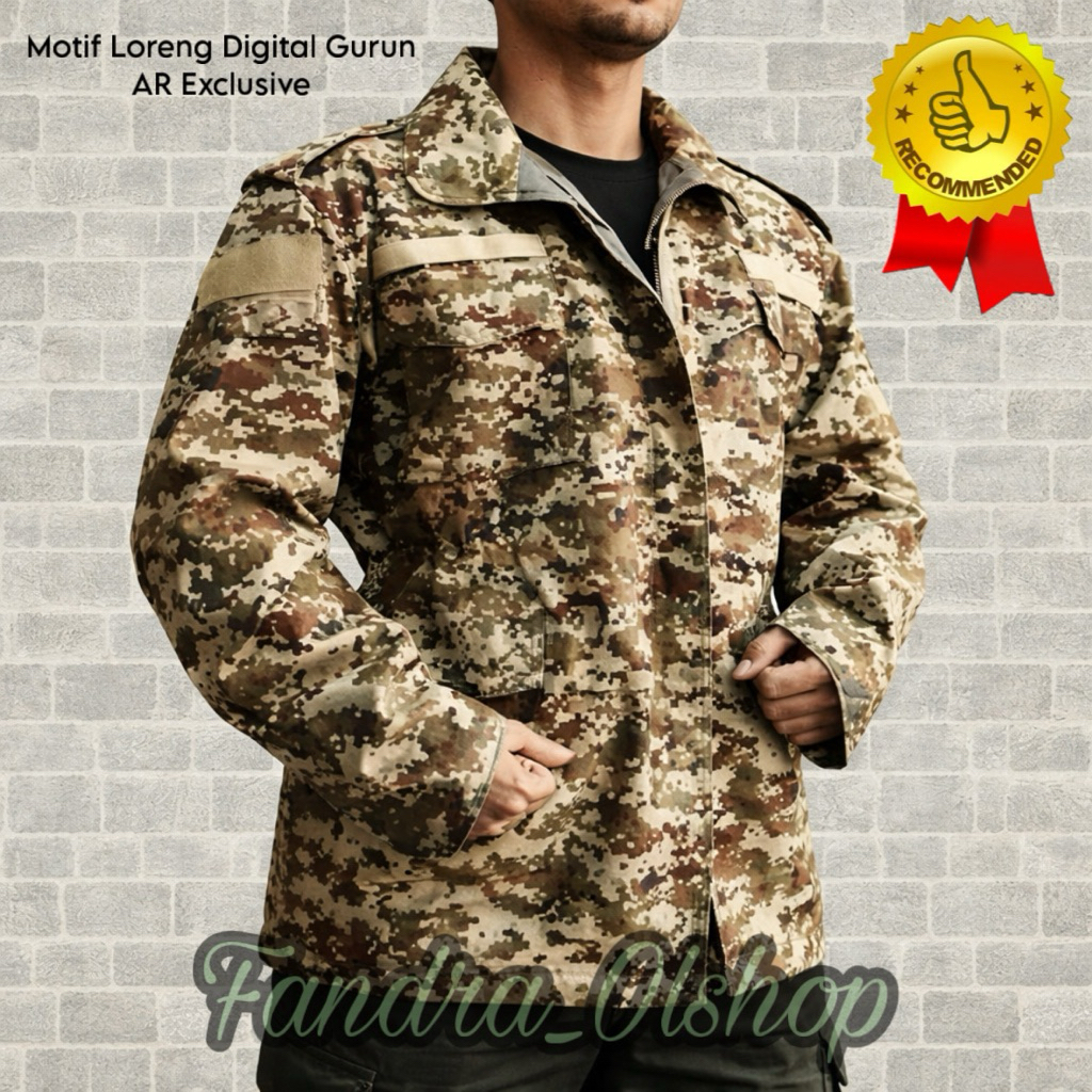 Jaket Loreng / Army / Parka / Bolak Balik / Loreng Digital Gurun Merk AR Exclusive