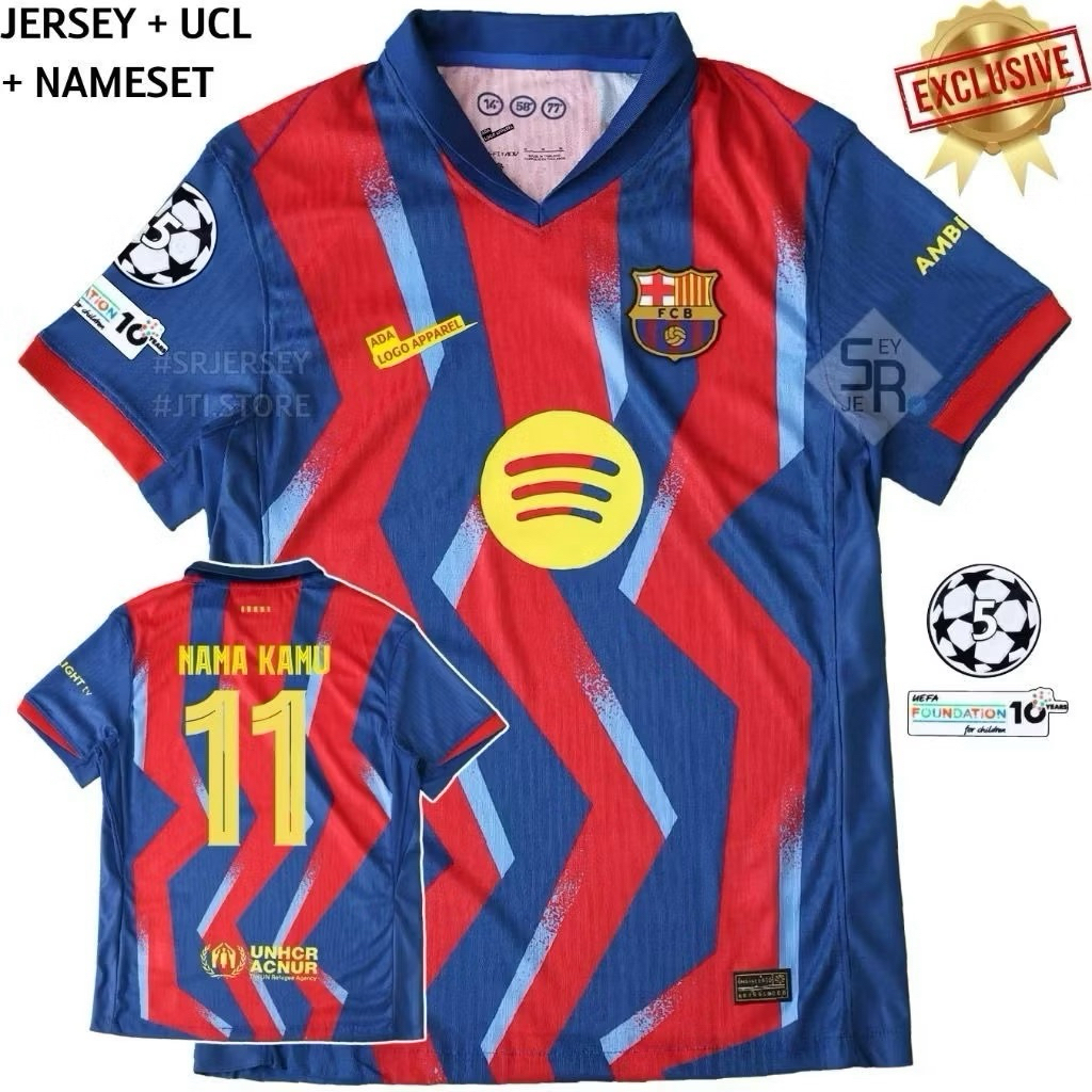 JERSEY BOLA BARCELONA 4TH EL CLASSICO 2025/2026 GRADE ORI TOP QUALITY / BAJU SEPAK BOLA DEWASA PRIA