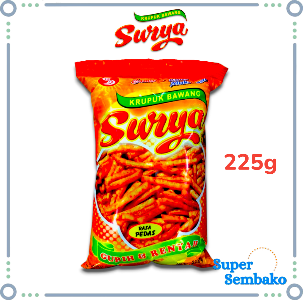 Snack Stik Kerupuk Bawang Surya 225g Oleh-Oleh Khas Makassar Grosir Murah