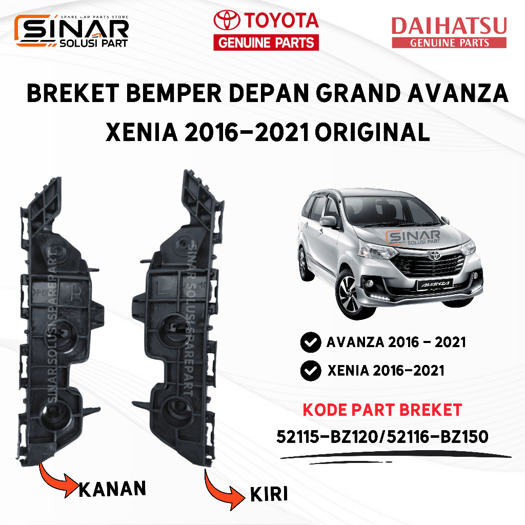 Breket Bemper Depan Grand Avanza Xenia 2016 - 2021 Original