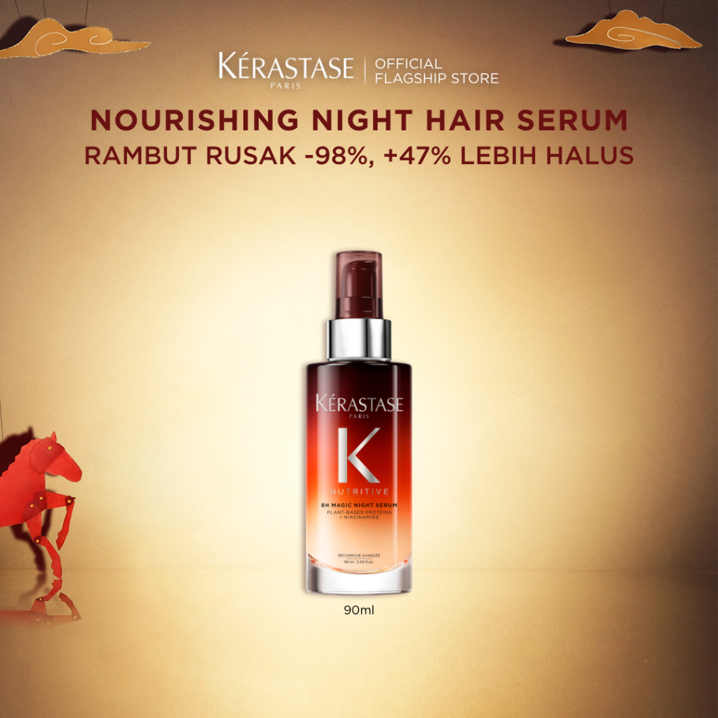 Kerastase 8H Magic Night Hair Serum 90ml - Serum Rambut Malam Hari untuk Menutrisi Rambut Kering & M