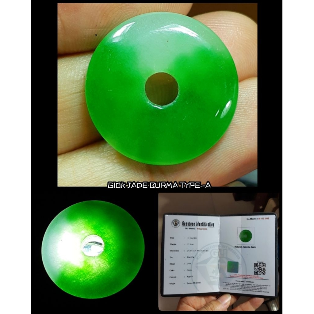 natural giok kotak burma myanmar ( type - A kristal )