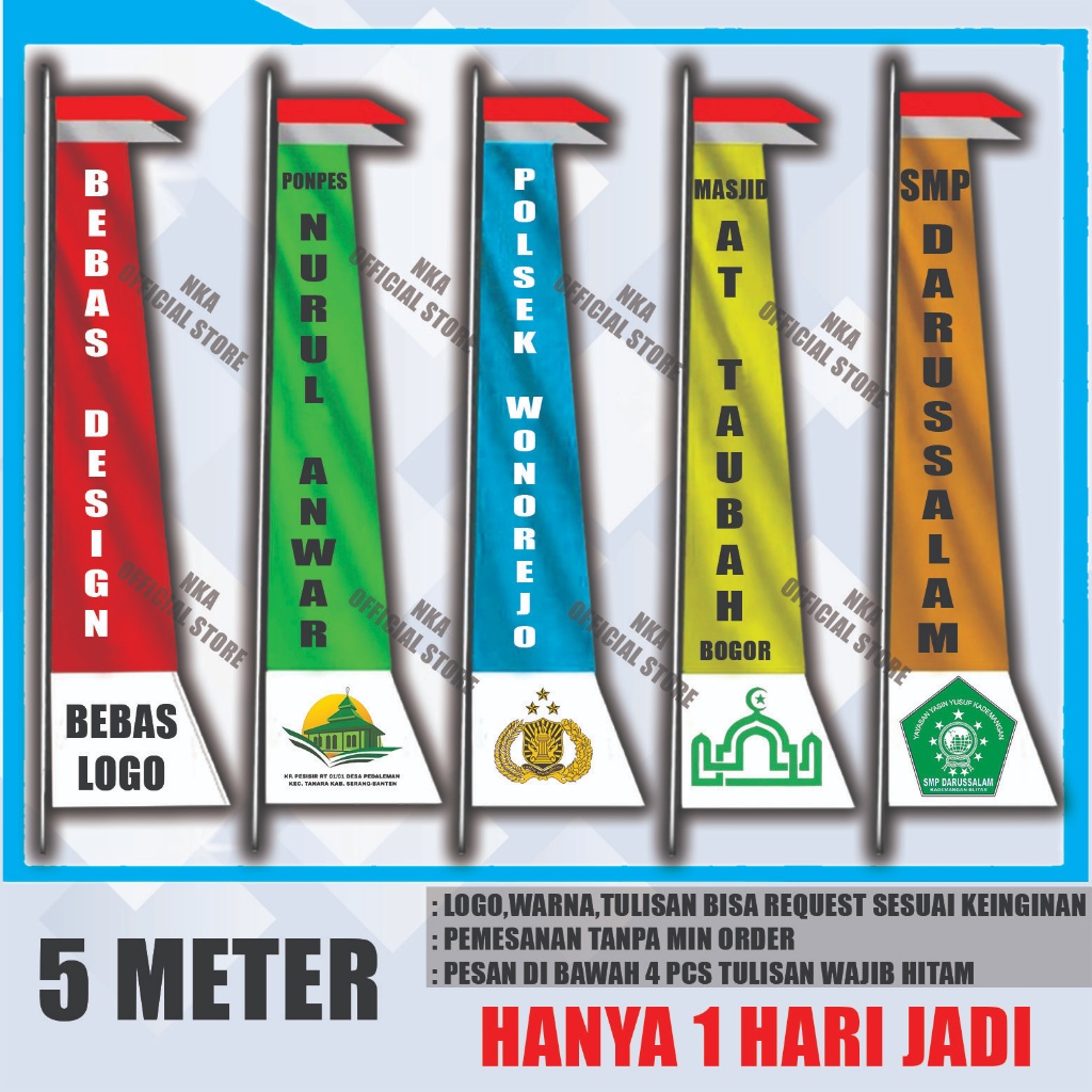UMBUL UMBUL CUSTOM SATU HARI JADI UKURAN 5 METER