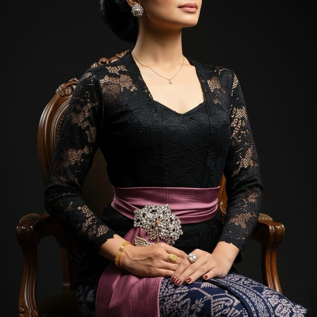 Atasan Kebaya Bali Brokat Sonia Special Warna Hitam | Kebaya Bali | Kebaya Hitam | Kebaya Kutubaru |