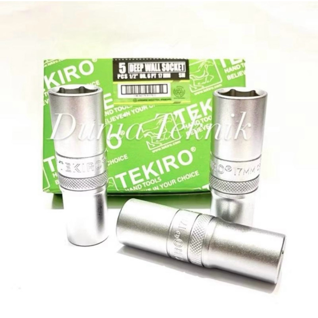 TEKIRO Mata Sok Panjang 17mm Deep Wall Socket 17mm 6 PT Mata Kunci Shock Panjang Kunci Sock Set