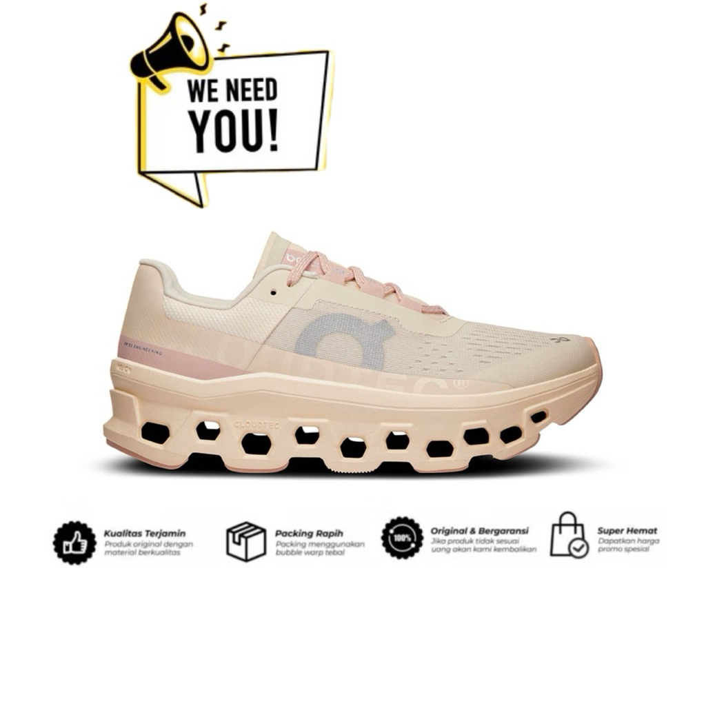 Sepatu On Cloudmonster Moon/Fawn