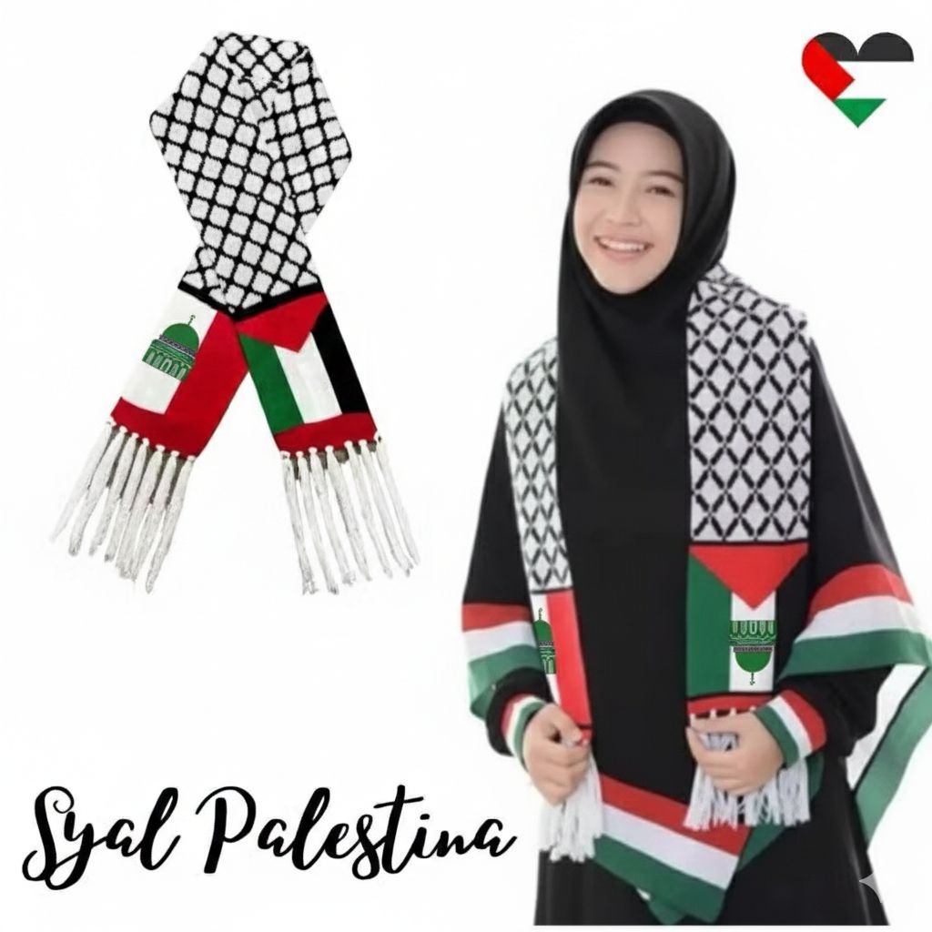 Syal Rajut PALESTINA INDONESIA  Premium Model Digital SYAL RAJUT Material Wol/Rajut Pria Wanita Terl