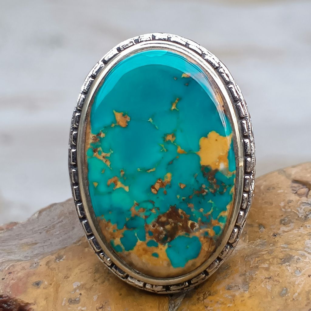 pirus Persia biru hijau tosca serat emas