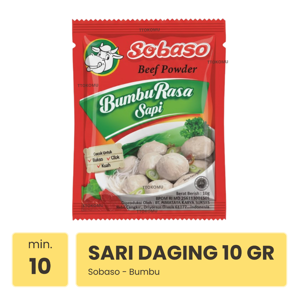 Sari Daging Sapi Sobaso(Merah) 10 gr kaldu Beef Powder Sobaso PCS