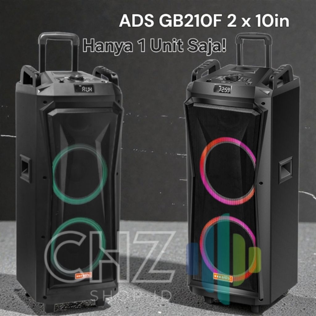 ADS GB 210F Speaker Portable Speaker Bluetooth Speaker Kayu Speaker Troli 10 inch x 2 ADS GB210F DIS