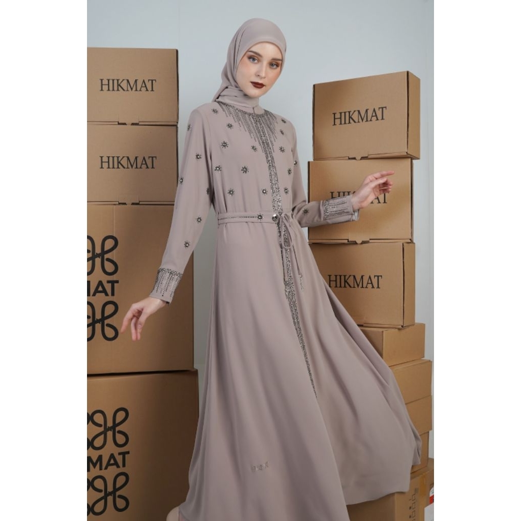 Abaya Hikmat Fashion By Neniku A3099 LtBrown