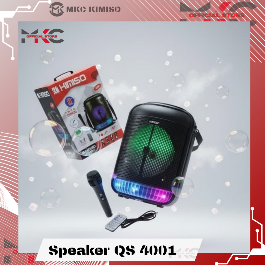 MKC - Speaker Bluetooth QS 4001 Ukuran 8 Inchi Free Mic & Remote