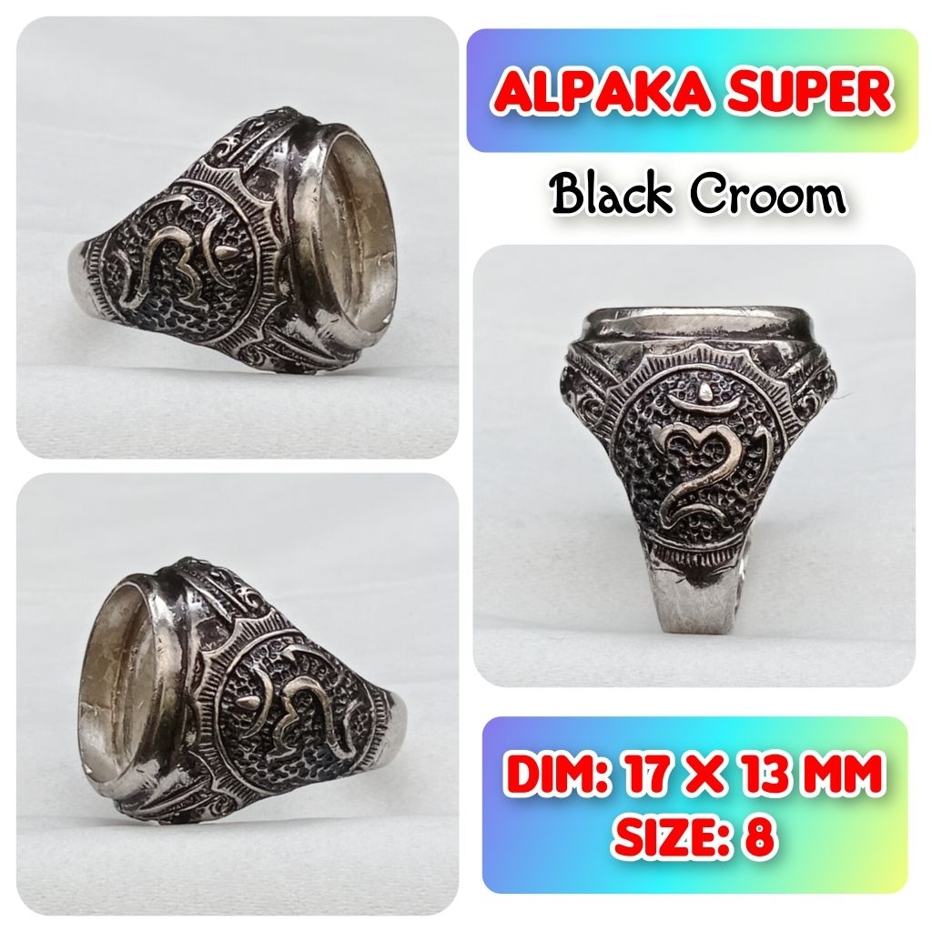 cincin emban batu akik batu permata alpaka super ukir Bali.88