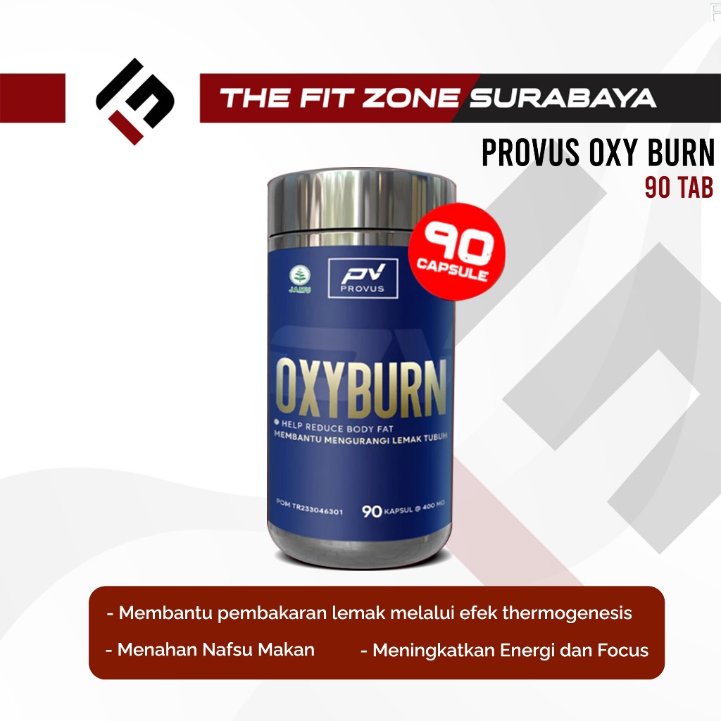 PROVUS Oxy Burn Oxyburn 30  90 Capsules Suplemen Fitness Fat Burner Pembakar Lemak