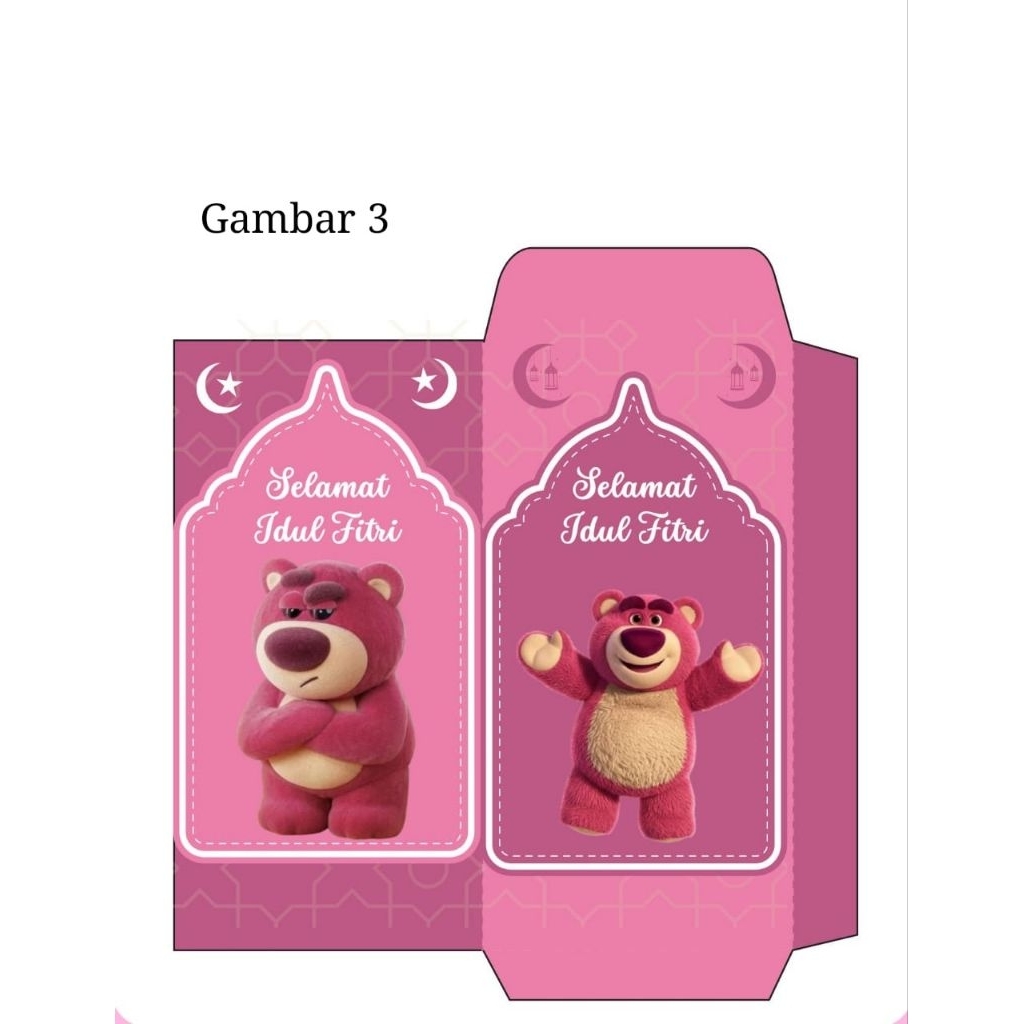 Amplop lebaran / kartu ucapan custom ( Lotso )