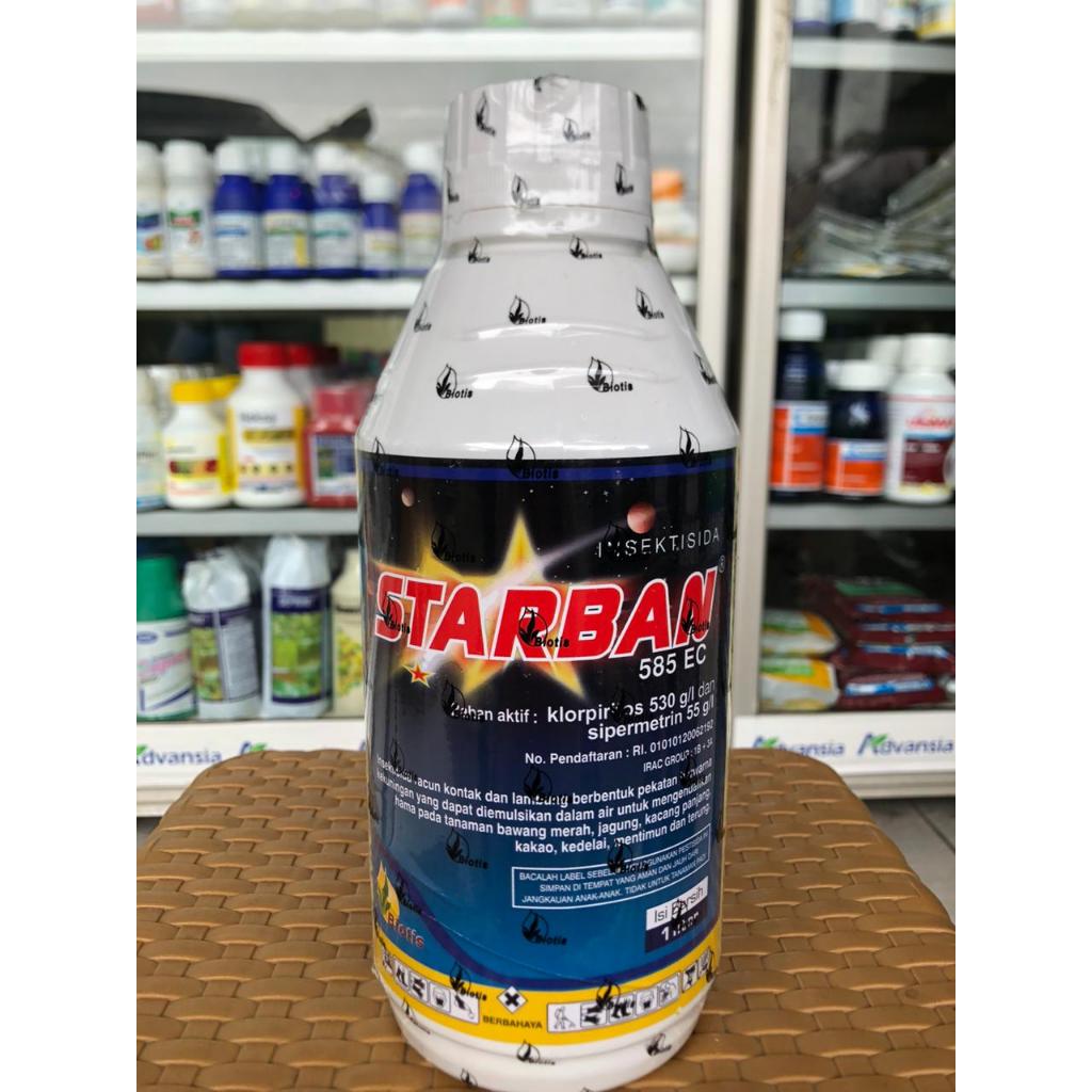 Starban 1 Liter 585 EC. Pembasmi hama ulat grayak, kupu-kupu, wereng,kutu daun, dan penggerek batang