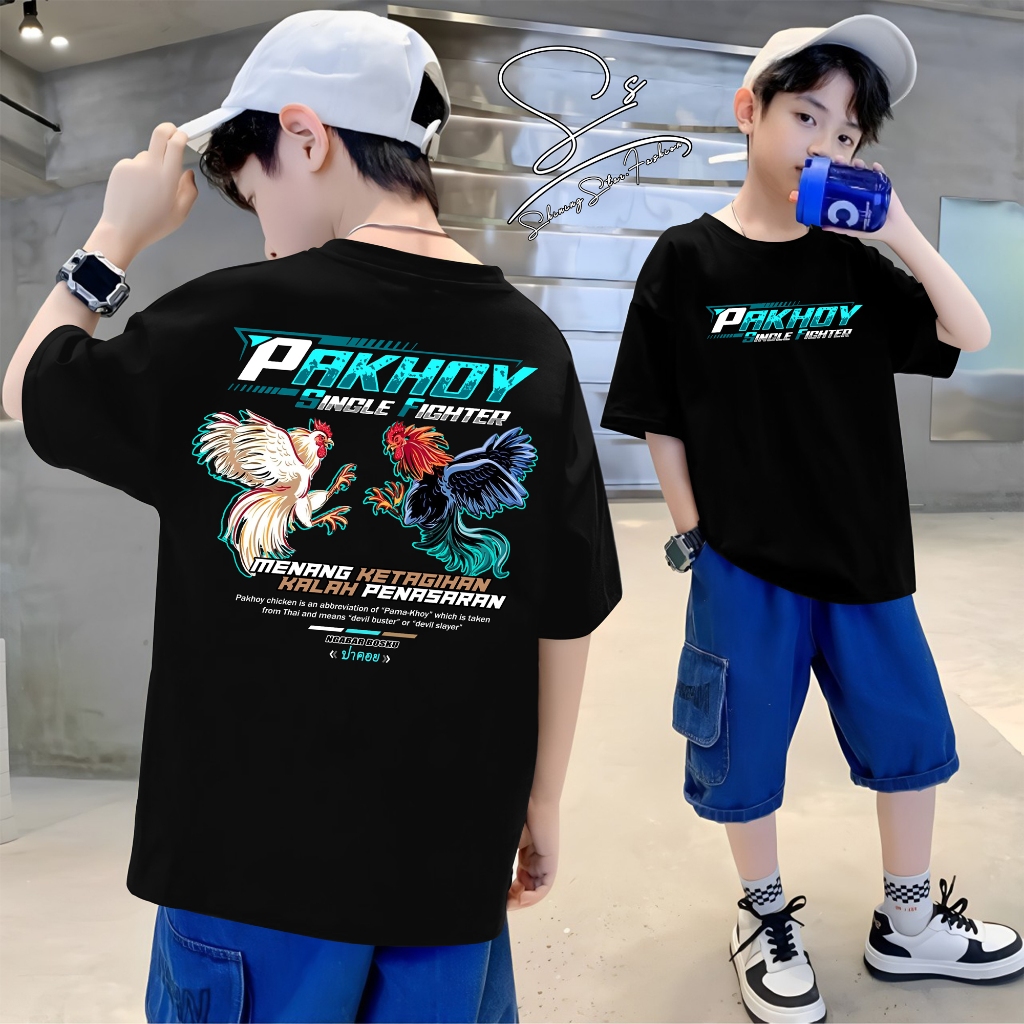 Kaos Anak Ayam Petarung Thailand Pama Pakhoy Bangkok Jago - Baju Ayam Aduan Single Fighter Menang Ke