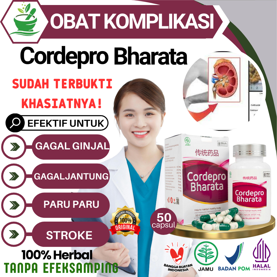 Obat Ginjal Premium Cordepro Bharata - Obat Gagal Ginjal Prostat Batu Ginjal Empedu Radang Ginjal