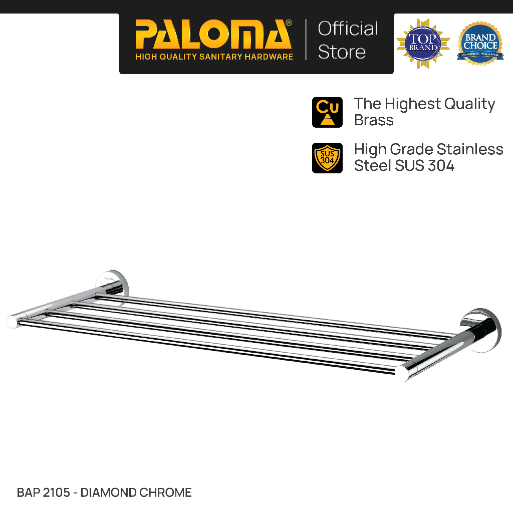 PALOMA BAP 2105 Rak Handuk Baju Gantungan Hanger Wall Dinding Kamar Mandi Brass Kuningan Stainless S