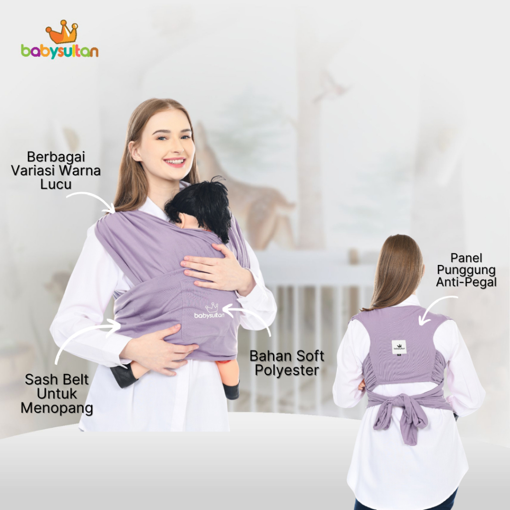Baby Sultan - Gendongan Baby Wrap Fast - Gendongan Bayi GEOS Depan M Shape 3in1 Instan Premium denga