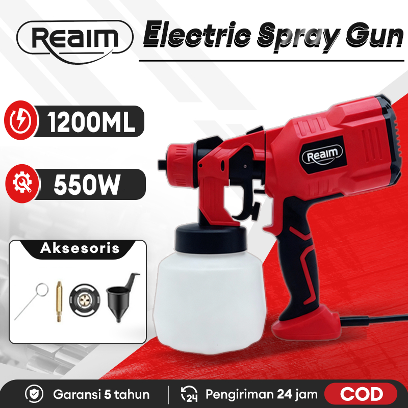 REAIM Spraygun cat semprot Alat cat 1200ML Semprot listrik Electric Spray Gun Pistol Semprot Listrik