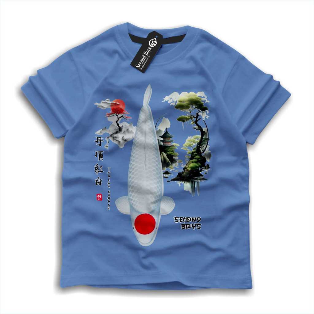 KAOS DISTRO ANAK UNISEX MOTIF IKAN KOI TANCHO KOHAKU