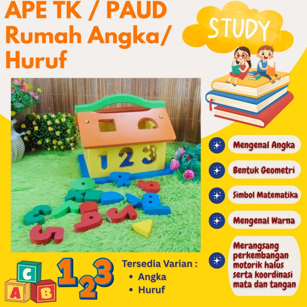APE-RUMAH Mainan Edukasi Alat Permainan Edukatif Anak APE Rumah Angka