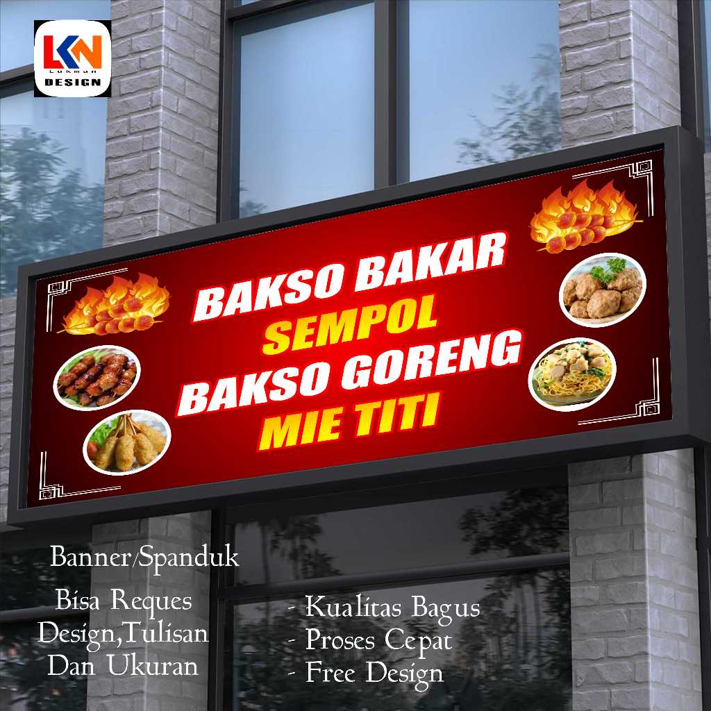 cetak spanduk banner sosis bakar