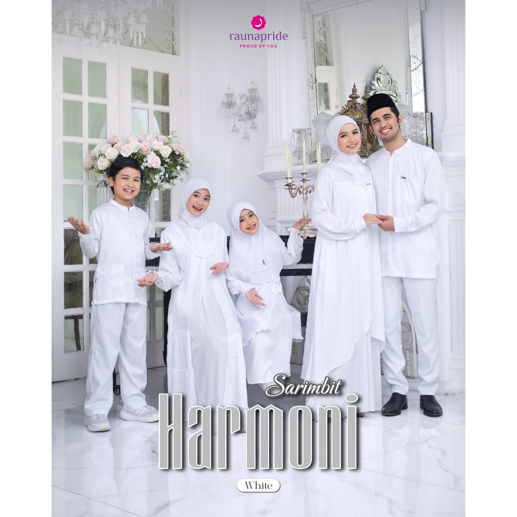 Rauna Sarimbit Harmoni (White) | Sarimbit Lebaran 2026 | Sarimbit Keluarga 2026 Outfit Lebaran Baju 