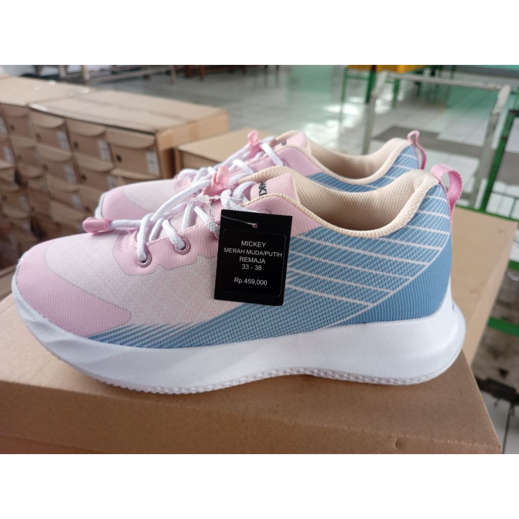 Sepatu Tomkins MICKEY pink white untuk anak remaja