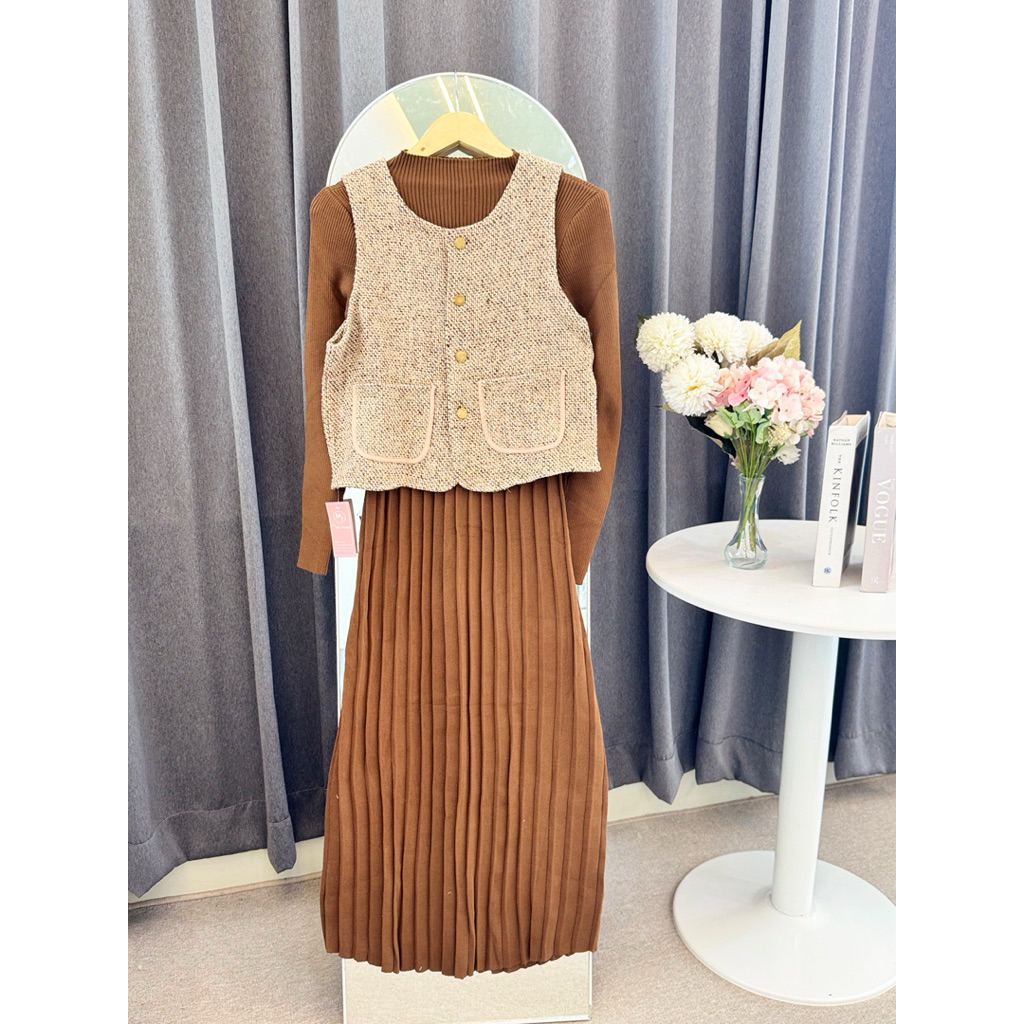 Gamis rajut vest G9 fx