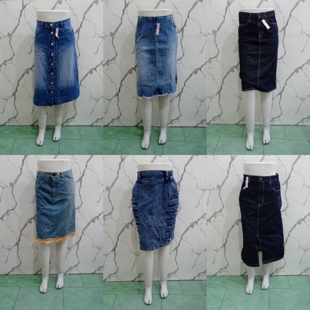ROK JEANS PREMIUM PART 2//DENIM SKIRT//ROK MIDI JEANS PART 2//ROK PANJANG JEANS PART 2//
