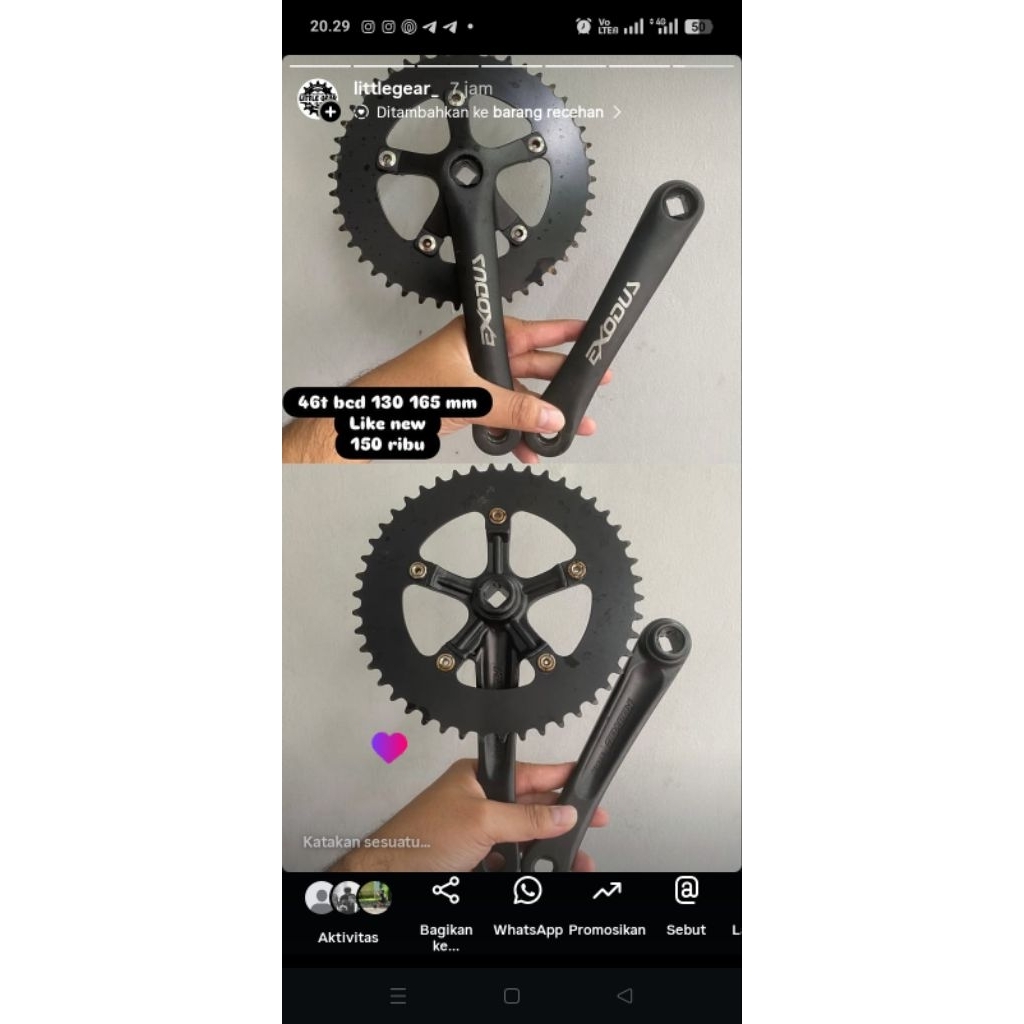 crankset exodus 46t fixie