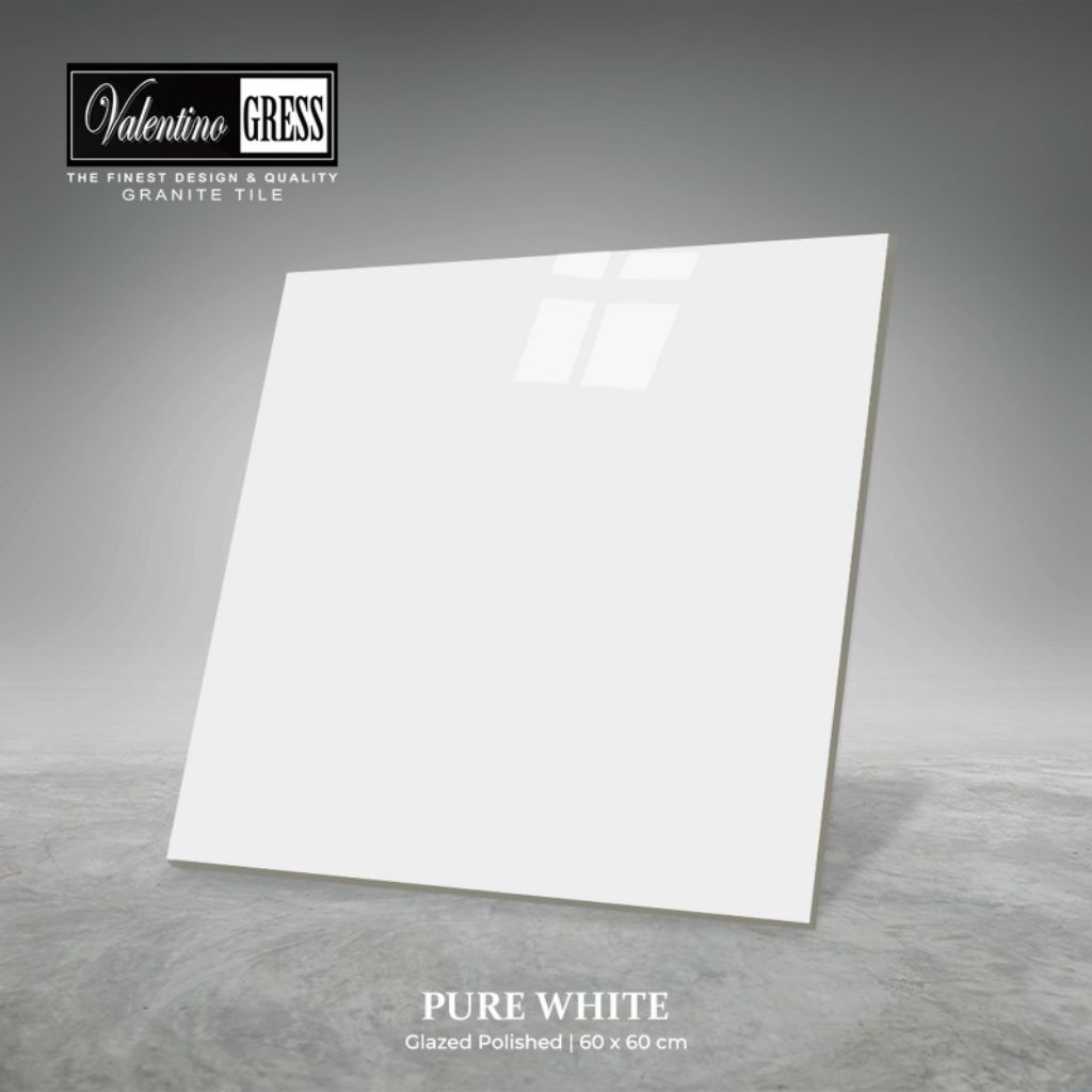 Granite 60x60 VALENTINO GRESS PURE WHITE | Glazed polish