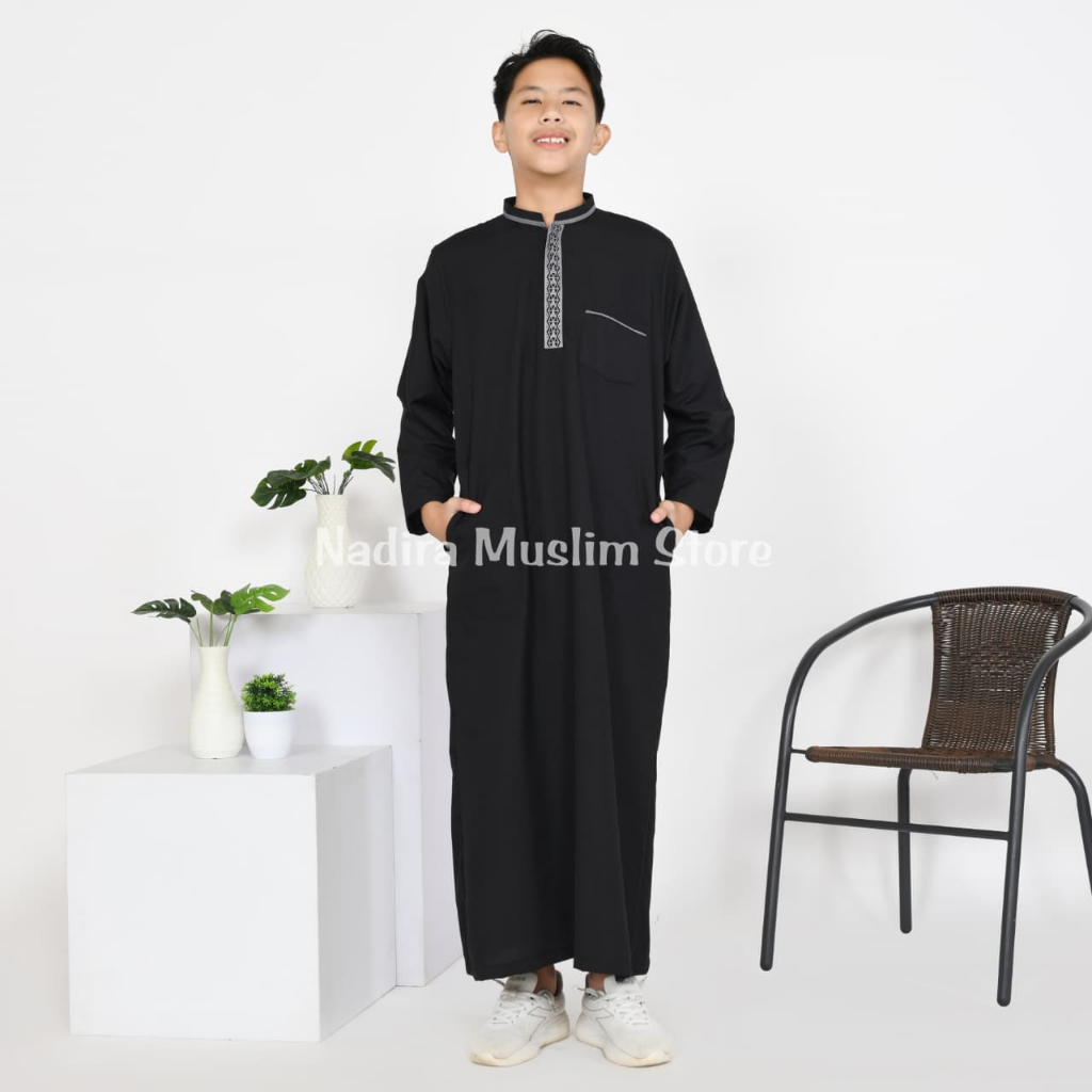 NADIRA - JUBAH ANAK LAKI-LAKI TANGGUNG BORDIR  GAMIS ANAK LAKI-LAKI USIA 5 -16 TAHUN