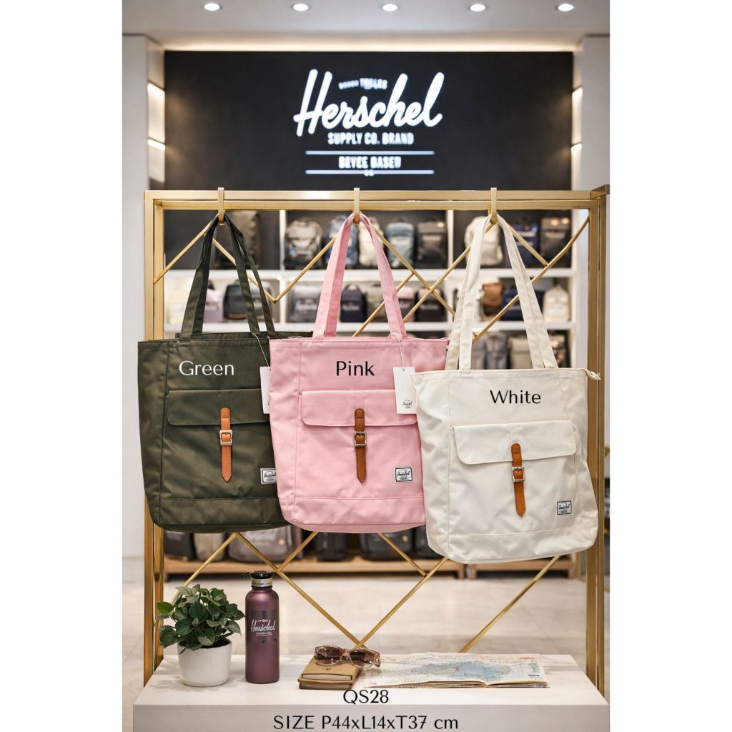 TERBARU TERLARIS VIP PLATINUM TAS TOTE HERSHEL COWOK CEWEK UNISEX  PREMIUM QS28 LIKE ORI