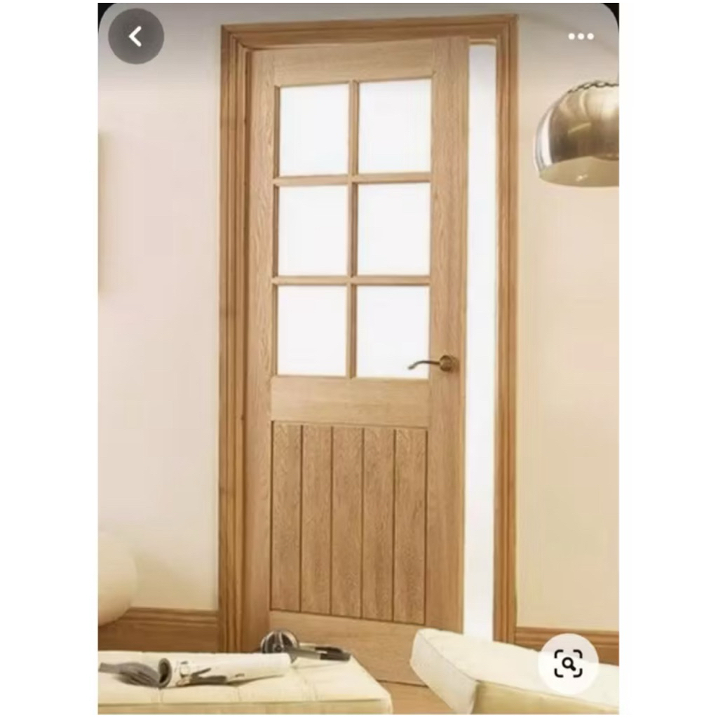 pintu setengah kaca jati / mahoni